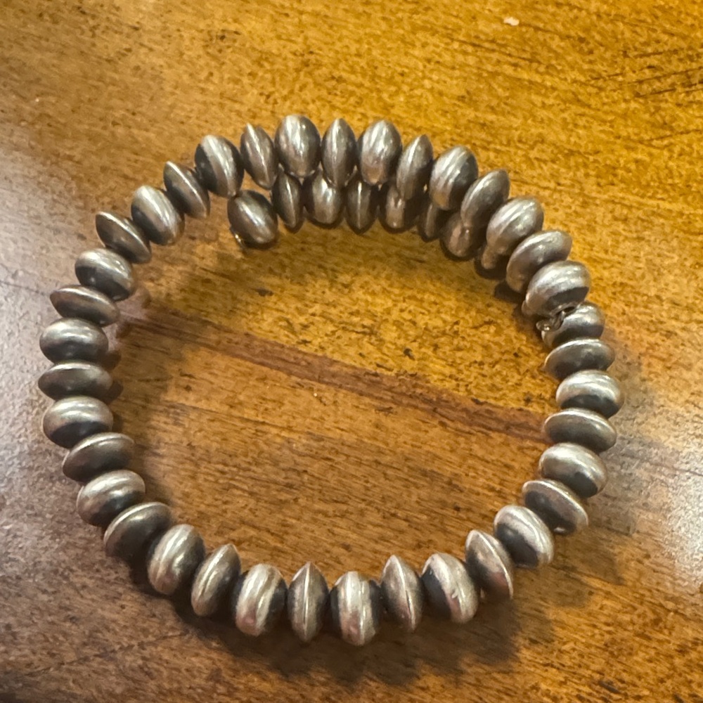Navajo Sterling Silver Beaded Bracelet